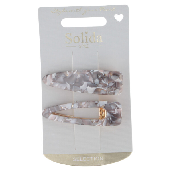 Haarclip grau gemustert 2 Stück