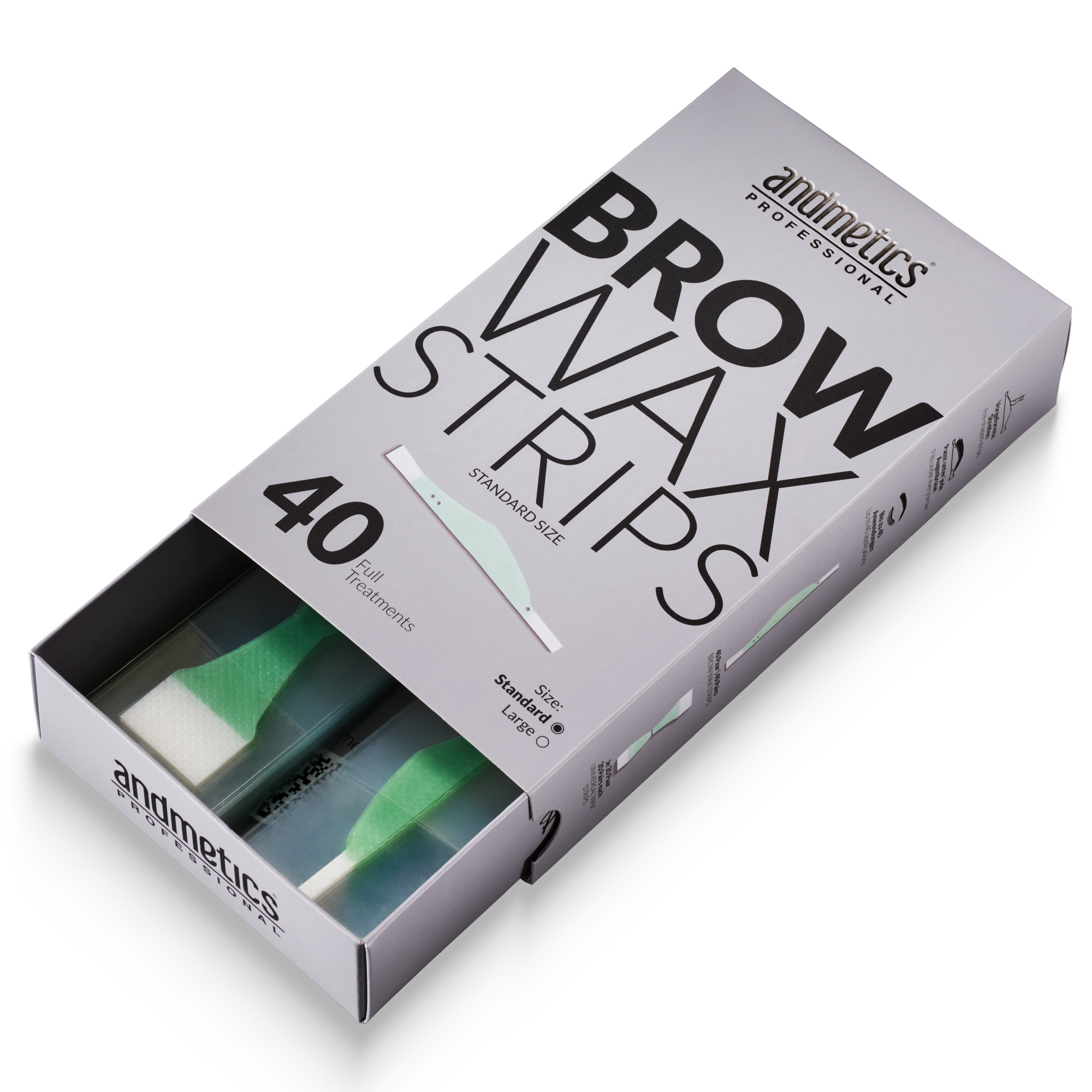 Andmetics Brow Wax Strips Standard (40 Stk.)