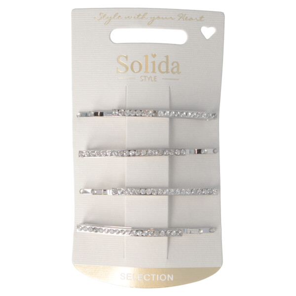 Haarklemmen Strass silber 4 Stück