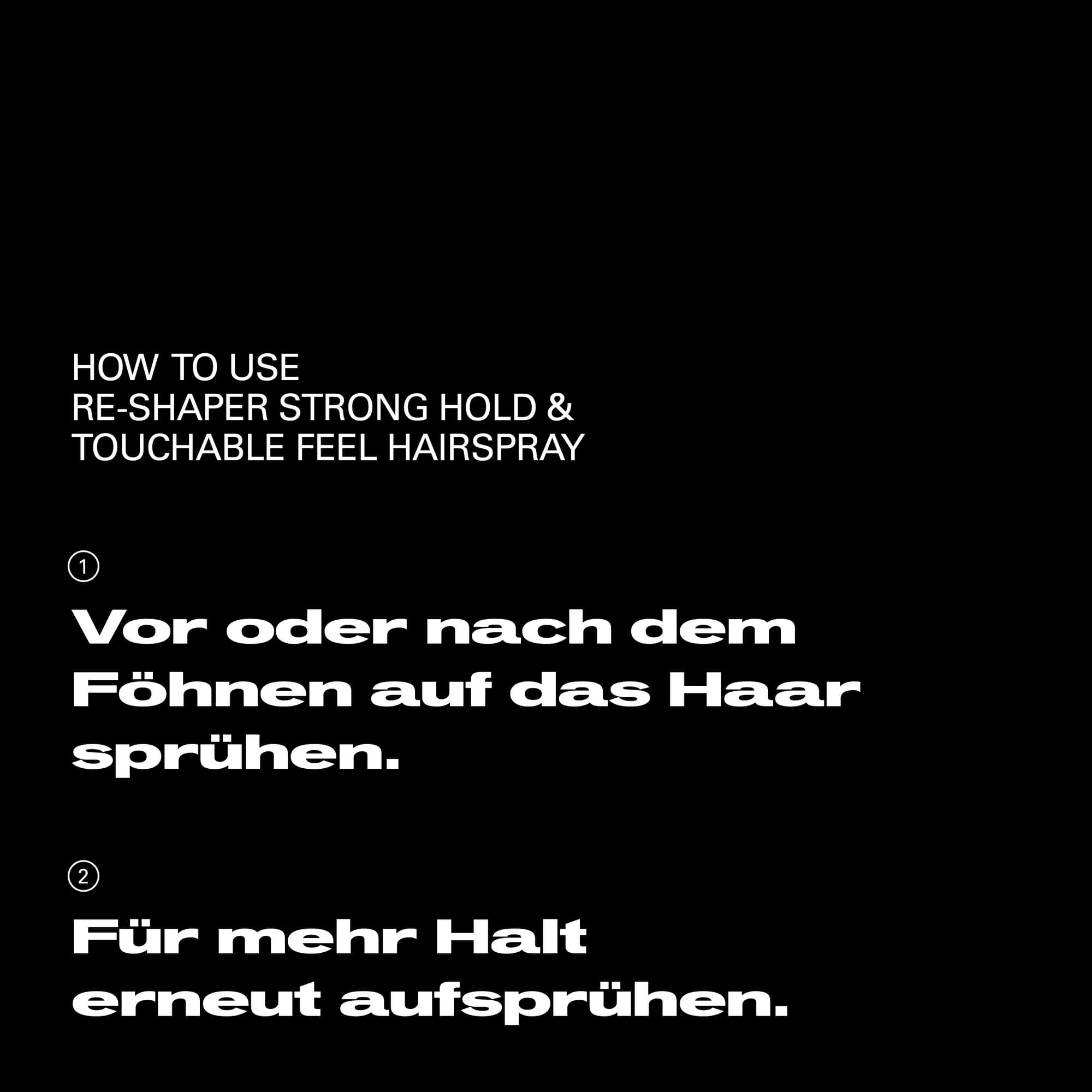 Re-shaper Strong Hold and Touchable Feel Hairspray 75 ml