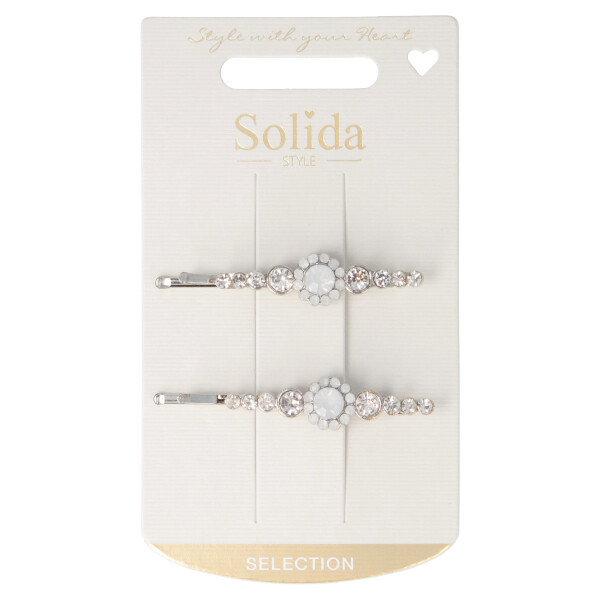 Haarklemme Strass silber 2 Stück