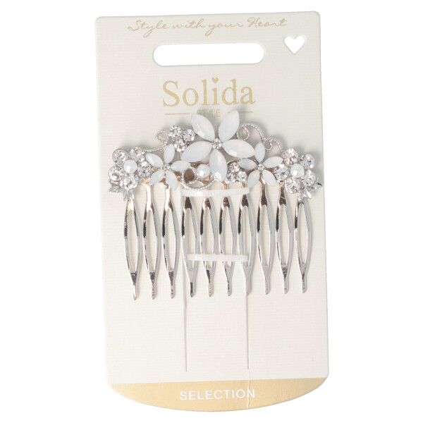 Einsteckkamm silber Blume