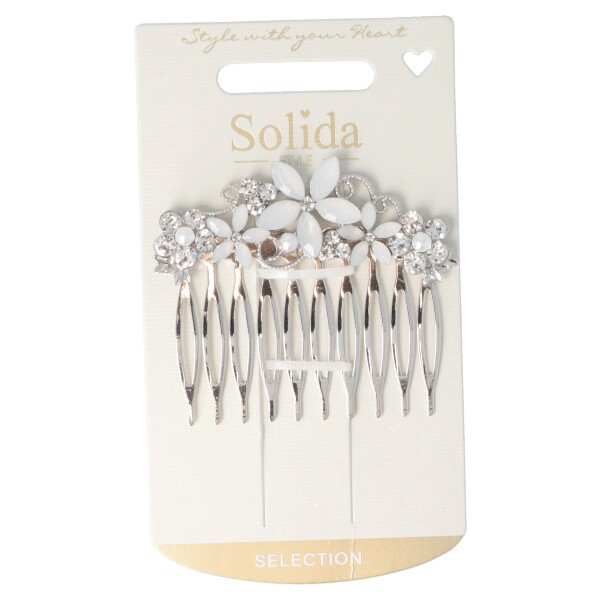 Einsteckkamm silber Blume